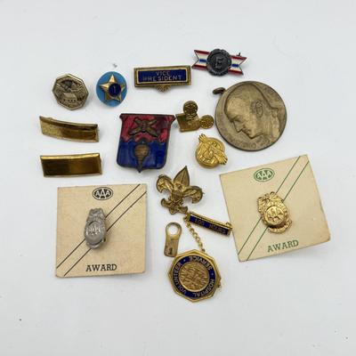 LOT 53J: Military Pins, Vintage AAA Awards & More