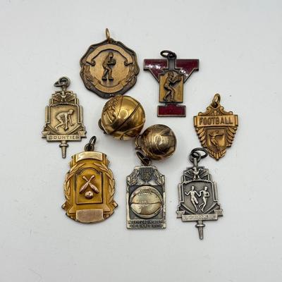 LOT 54J: Vintage Sports Keychains/Pendants - Some Gold Filled