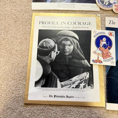 LOT 107B: JFK Portraits, The Kennedy Story, Political Buttons & More