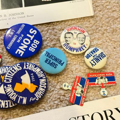 LOT 107B: JFK Portraits, The Kennedy Story, Political Buttons & More