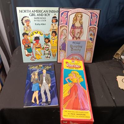 1979 BARBIE PAPER DOLLS AND UNUSED ROYAL WEDDING, SLEEPING BEAUTY AND INDIAN GIRL AND BOY PAPER DOLLS