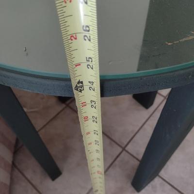 Pair of Matching Hand-Crafted Accent Tables with Glass Cover