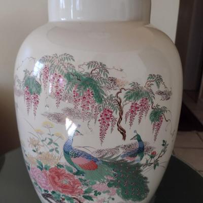 Vintage Ceramic Ginger Jar Table Lamp with Shade