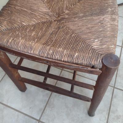 Antique Rush Seat Church Chair