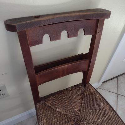 Antique Rush Seat Church Chair