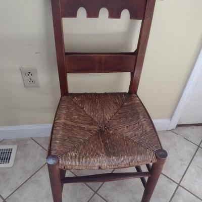 Antique Rush Seat Church Chair