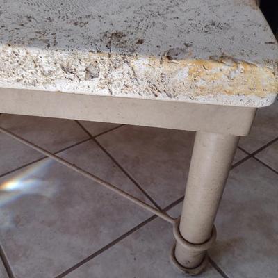 Contemporary 'Fossil Impression' Design Formed Plaster Top Coffee Table