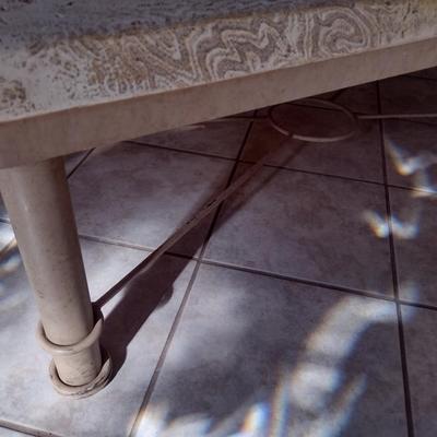 Contemporary 'Fossil Impression' Design Formed Plaster Top Coffee Table