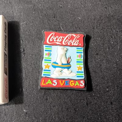 COCA-COLA TIN SIGN, NEW DEECK OF CARDS AND MAGNETS