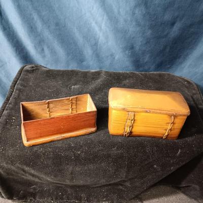 ARTILLERY SHELL ASHTRAY, MID-CENTURY ASHTRAY, TABLE LIGHTER AND WOODEN TOBACCO BOX