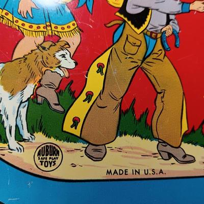 CAPITAL AIRLINES TIN LITHO TOY AIRPLANEE IN FAIR CONDITION AND 2 METAL CYMBALS? WITH GREAT GRAPHICS