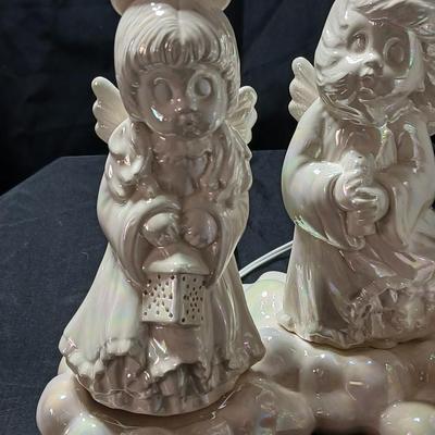Four-piece ceramic Angel Light - Iridescent glaze