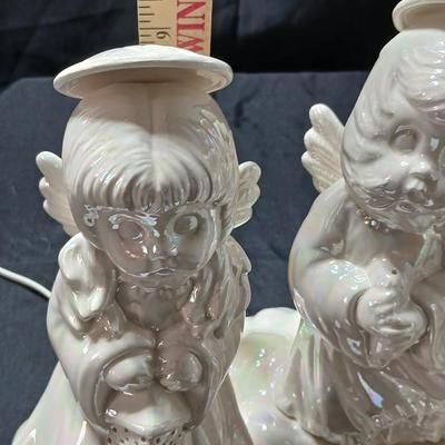 Four-piece ceramic Angel Light - Iridescent glaze