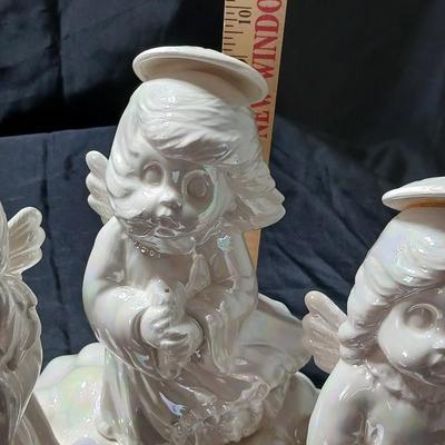 Four-piece ceramic Angel Light - Iridescent glaze