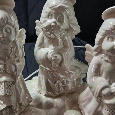 Four-piece ceramic Angel Light - Iridescent glaze