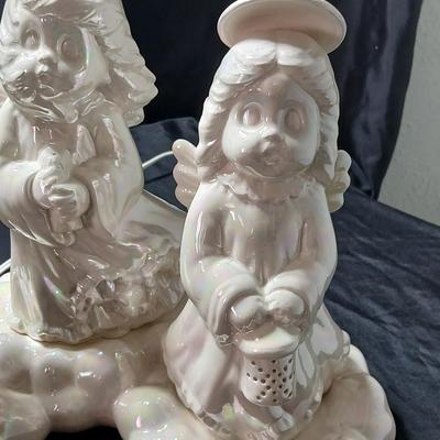 Four-piece ceramic Angel Light - Iridescent glaze