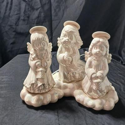 Four-piece ceramic Angel Light - Iridescent glaze