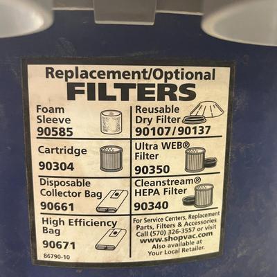 Sale Photo Thumbnail #288: 3.0 Peak HP, 120V, supports multiple filter types.