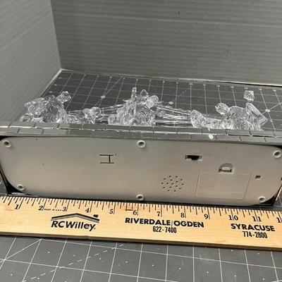 Sale Photo Thumbnail #313: Includes 6 clear figures under LED-lit stable; musical base plays “Silent Night.”