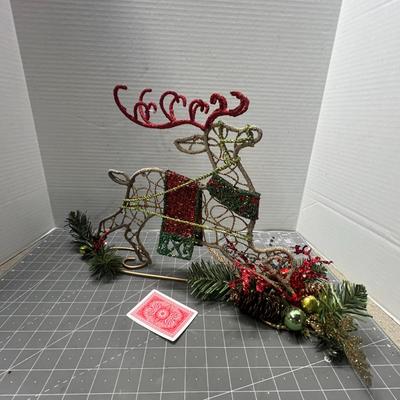 Sale Photo Thumbnail #325: Includes sleigh, glitter reindeer, red candle holder.