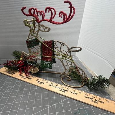 Sale Photo Thumbnail #326: Includes sleigh, glitter reindeer, red candle holder.