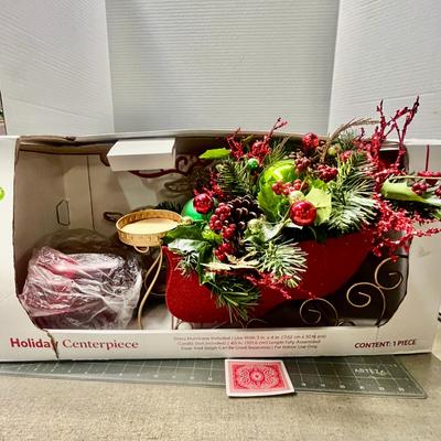 Sale Photo Thumbnail #327: Includes sleigh, glitter reindeer, red candle holder.