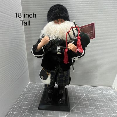 Sale Photo Thumbnail #329: 18" tall, tartan kilt, holds bagpipes.