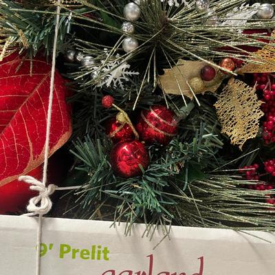 Sale Photo Thumbnail #335: 150 lights, red/gold decor, ribbon, snowflakes.