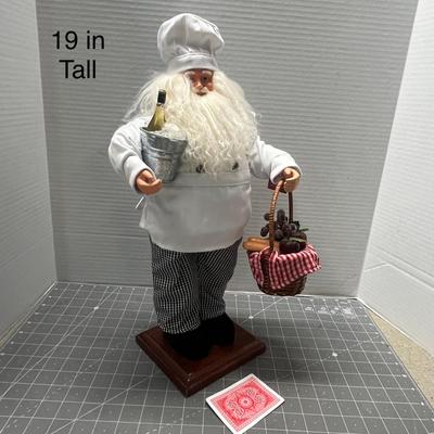 Sale Photo Thumbnail #360: Holds wine bucket, grapes, basket, checkered cloth.