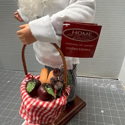 Sale Photo Thumbnail #362: Holds wine bucket, grapes, basket, checkered cloth.