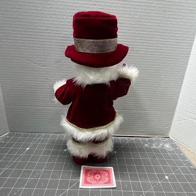 Sale Photo Thumbnail #373: Red outfit, gold ribbon, pearls, holly hat trim.