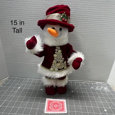 Sale Photo Thumbnail #371: Red outfit, gold ribbon, pearls, holly hat trim.