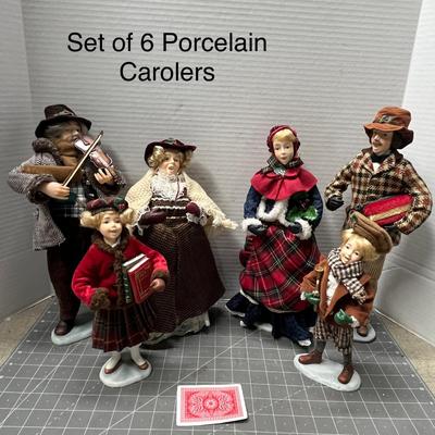 Sale Photo Thumbnail #429: Set of 6; 10-15 inches tall.  includes violinist and book-holding girl—