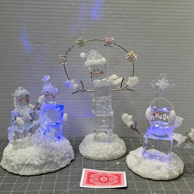 Sale Photo Thumbnail #459: Stacked blocks, snowflake, ornament halo—1 head needs glued on.