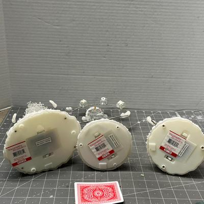 Sale Photo Thumbnail #461: Stacked blocks, snowflake, ornament halo—1 head needs glued on.