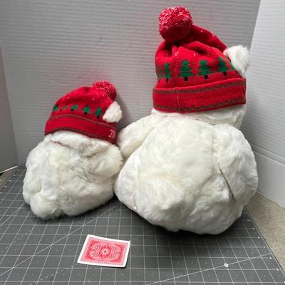 Sale Photo Thumbnail #529: White bears with hats, scarf, mittens.