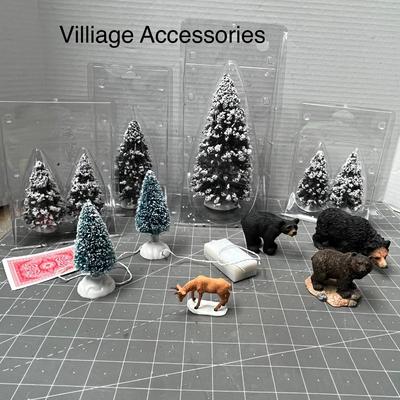 Sale Photo Thumbnail #557: 12 pc—snow trees, bears, deer, white tanks.