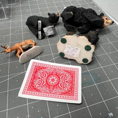 Sale Photo Thumbnail #559: 12 pc—snow trees, bears, deer, white tanks.