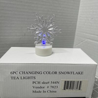 Sale Photo Thumbnail #632: 6 color—LED snowflake lights, glitter finish, red/green/blue glow etc.