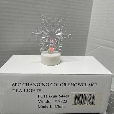 Sale Photo Thumbnail #633: 6 color—LED snowflake lights, glitter finish, red/green/blue glow etc.