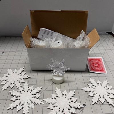 Sale Photo Thumbnail #635: 6 color—LED snowflake lights, glitter finish, red/green/blue glow etc.