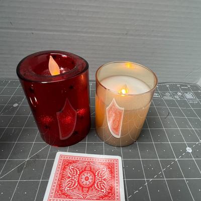 Sale Photo Thumbnail #643: Carousel holder, 3 candles, pine wreath.