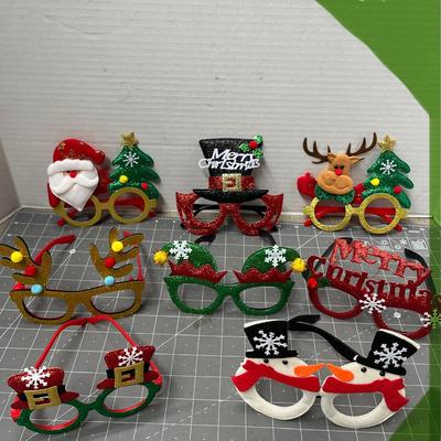 Sale Photo Thumbnail #708: 7 glitter headbands, 8 festive glasses, fun Christmas designs.
