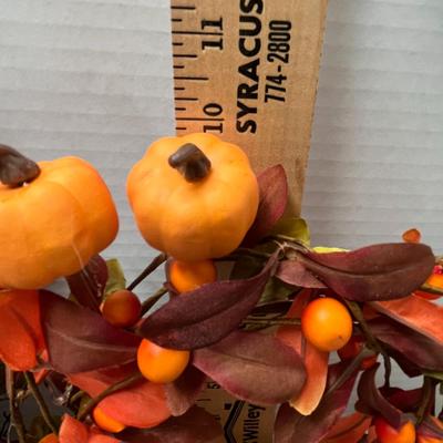 Sale Photo Thumbnail #740: 15 inch wreath, 10 inch wreath, leaves, berries, pumpkins.