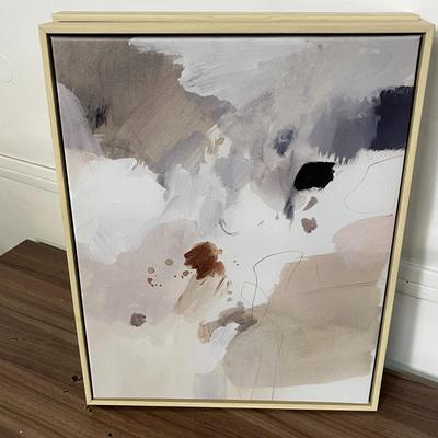 Sale Photo Thumbnail #74: 16x20, 2 framed canvases, neutral abstract tones, textured layered brushstrokes.