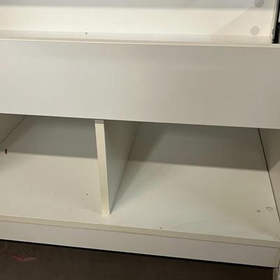 Sale Photo Thumbnail #36: 41x19.5x19 inch table, lift top, 3 compartments, wood and white finish.