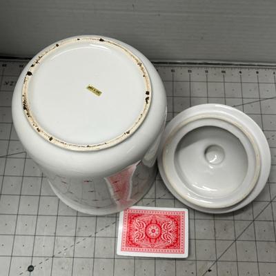 Sale Photo Thumbnail #803: Child Chef Design, 1987, red accents & fleur-de-lis pattern.