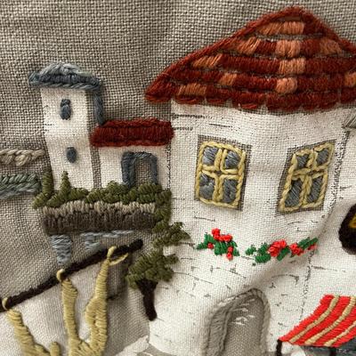 Sale Photo Thumbnail #883: Features sailboat, red roofs, green shutters, fringe, fabric loops.