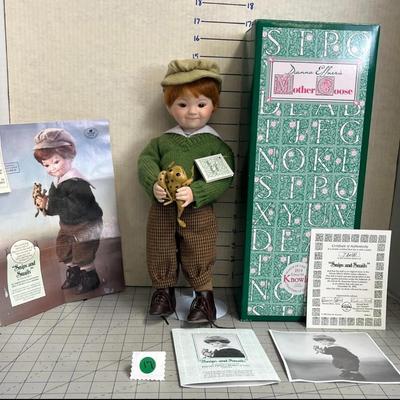 Sale Photo Thumbnail #910: 16 inch Girl and 15 inch Boy. Includes lace dress, knit sweater, original boxes, vintage presentation.