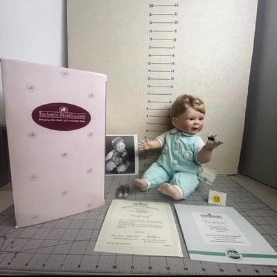 Sale Photo Thumbnail #926: 11 inch. Includes toy plane, shoes, box, certificates, lifelike baby doll.